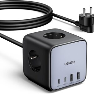 UGREEN CD268 60113 DIGINEST CUBE POWER STRIP (3 AC OUTLETS + 65W 2A2C) EU BLAC