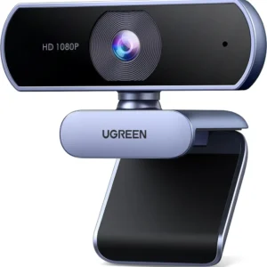 UGREEN 1080P Webcam with Microphone, Full HD USB Web Camera, 85° FOV, Noise-Canceling, Plug and Play, Auto Light Correction