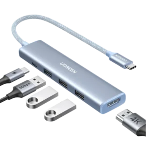 UGREEN Revodok 5-IN-1 100W Aluminum USB-C PD Hub (Blue)