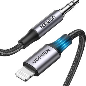 UGREEN Aux Cord for iPhone Aux to Lightning Cable for Car Adapter MFi Certified Lightning 3.5mm