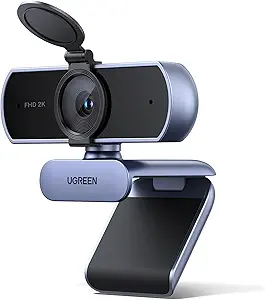 UGREEN 2K Webcam, Full HD 1080P Webcam for PC, Web Camera with Autofocus, Privacy Cover, Dual Noise Cancelling Mics, Computer USB Camera