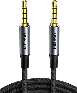 UGREEN 3.5mm Audio Cable Braided 4-Pole TRRS Hi-Fi Stereo Jack Shielded Male to Male AUX Cord