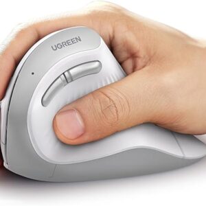 UGREEN Vertical Ergonomic Mouse, Bluetooth & 2.4G, Silent Quiet Clicks, 5 Buttons, 4000 DPI & 4 Adjustable DPI