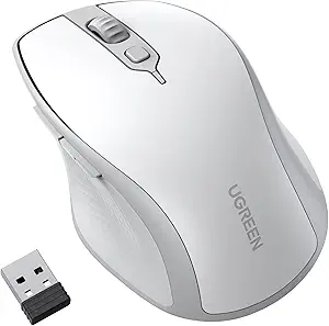 UGREEN Wireless Mouse, Ergonomic Bluetooth 5.0 Mouse for Laptop, 2.4G Cordless with USB Receiver, 1000/1600/2000/4000 DPI, 5 Buttons Silent Mice