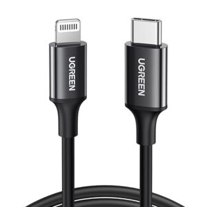 UGREEN, MFi Licensed USB-C & Lightning Data and Charging Cable, 1 Metre, Black, ‎60752