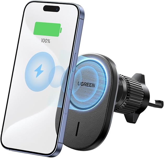 UGREEN MagSafe Car Mount Charger, Magnetic Wireless Charging Holder Air Vent, Fast Charge