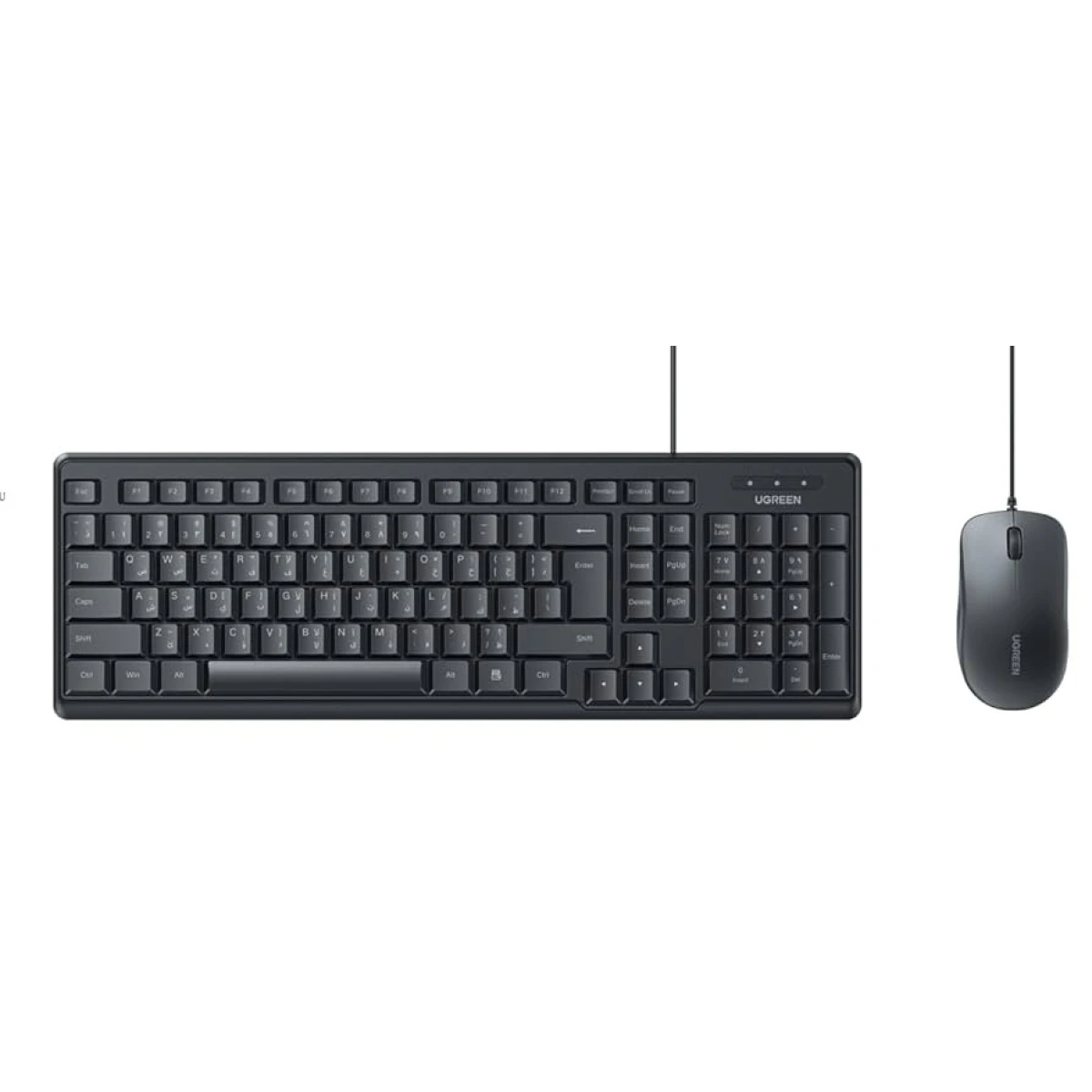 UGREEN MK330 USB Wired Keyboard & Mouse Combo – Black