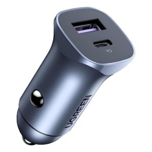 UGREEN Dual Port Car Charger (30w / USB-A + USB Type-C / Aluminum Alloy Case) [ CD130 | 40858 ]