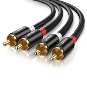 UGREEN 2 RCA Male to Male Stereo Audio Jack Gold-Plated Cable for Audio, Amplifier, TV, DVD Devices