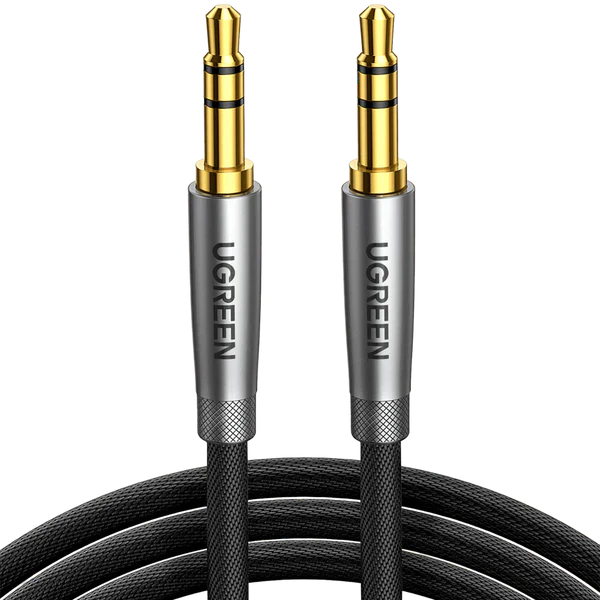Ugreen 70880 0.5m 3.5mm Metal Connector Alu Case Braided Audio Cable Silver gray AV150 10070880